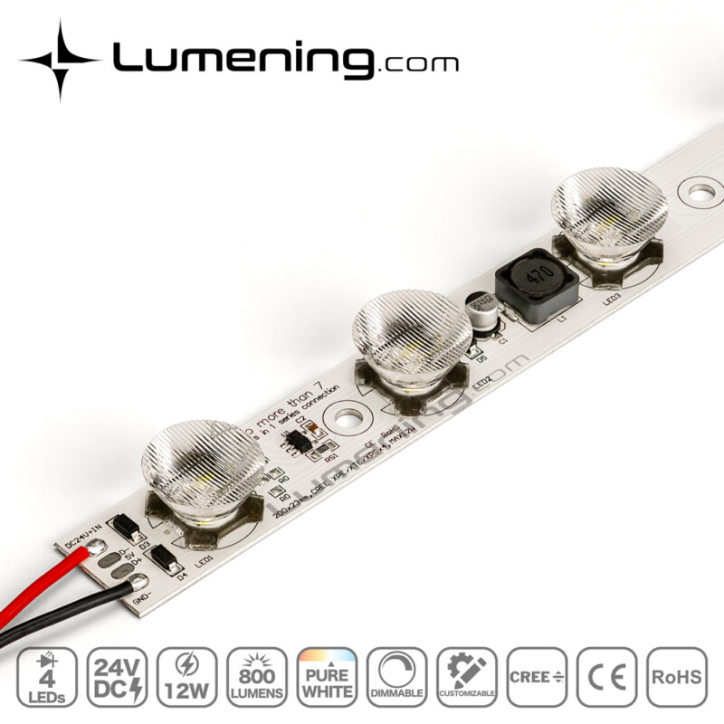 Edge-lit dimmable LED module for LED backlit display lightboxes