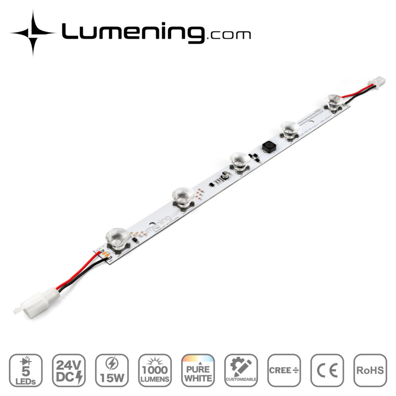 24 volt edge light LED module with advanced optics and high power CREE LEDs fully customizable for light box and sign