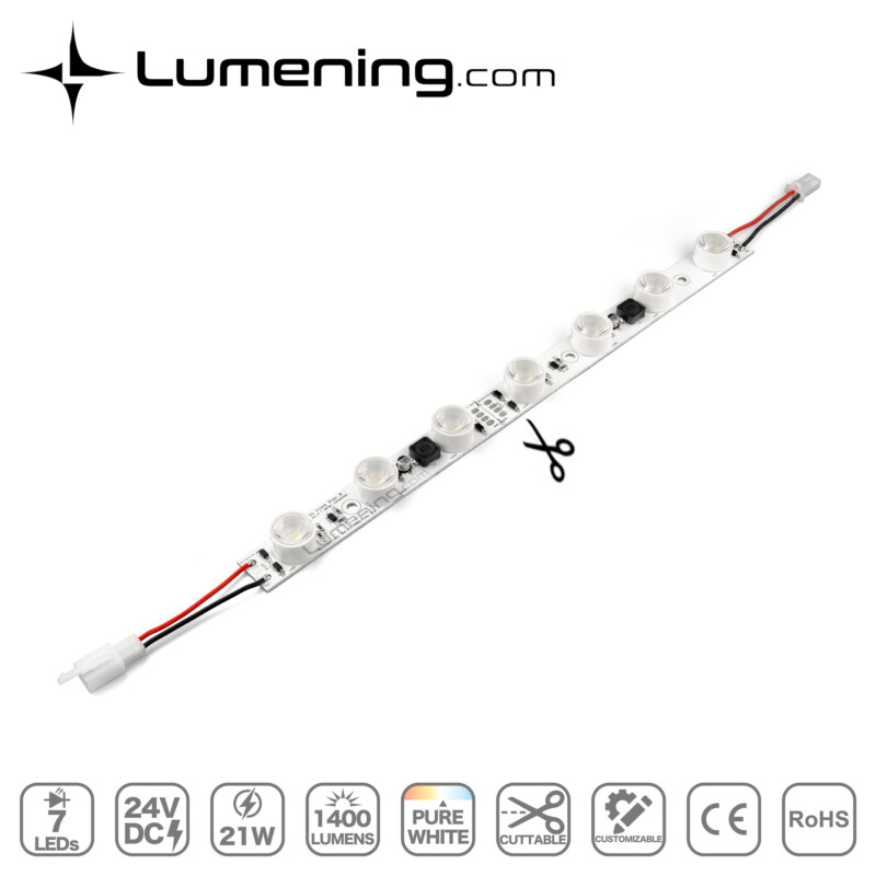 PWM dimmable 35cm edge lit cuttable LED module with 7 high power CREE or OSRAM LEDs for fabric light box