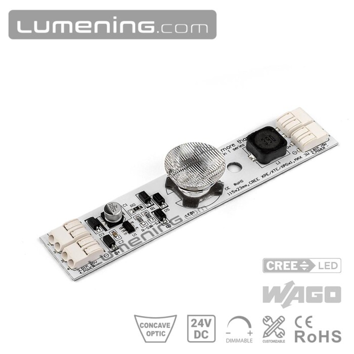 Dimmable edge lit LED module 3w with 1 high power CREE LED