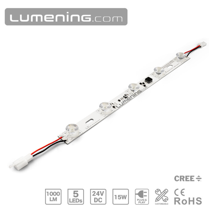 High power edge-lit long light distance LED strip(module) with CREE LED and advanced optics for light boxes up to 3 meters tall