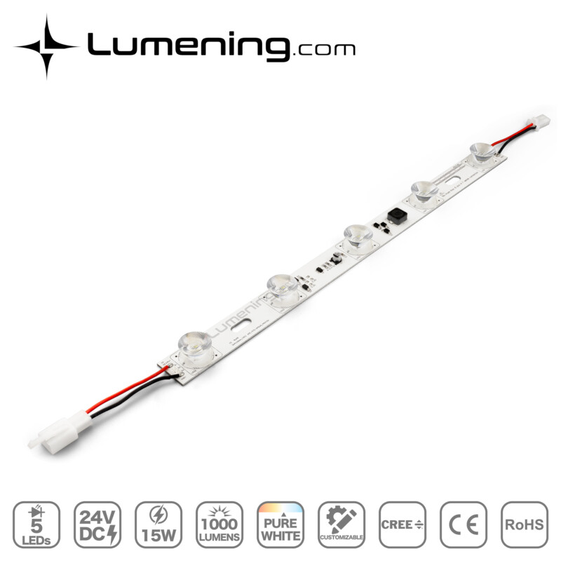 High power edge-lit long light distance LED strip(module) with CREE LED and advanced optics for light boxes up to 3 meters tall