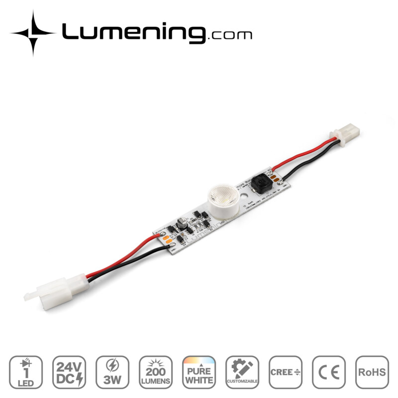 100mm long 3w side lit single LED module with CREE high power LED